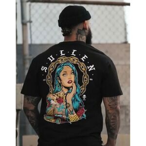 Sullen Art Collective Mens M Black To Die For Graphic T-Shirt Alternative Art